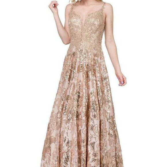 NWT Dancing Queen 2466 Prom Dress Silver Size M - Picture 1 of 4